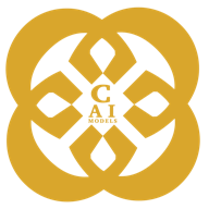 Custom AI Models logo, gold knot